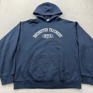 Union Line Rochester Teachers RTA Hoodie Navy Blue Union Made USA Mens Large